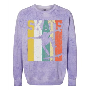 Skate Skateboarder Gift Skateboard Retro Colorblast Crewneck Sweatshirt