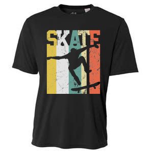 Skate Skateboarder Gift Skateboard Retro Cooling Performance Crew T-Shirt