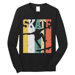 Skate Skateboarder Gift Skateboard Retro Long Sleeve Shirt