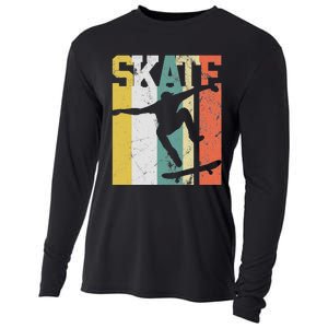 Skate Skateboarder Gift Skateboard Retro Cooling Performance Long Sleeve Crew