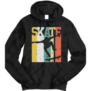 Skate Skateboarder Gift Skateboard Retro Tie Dye Hoodie