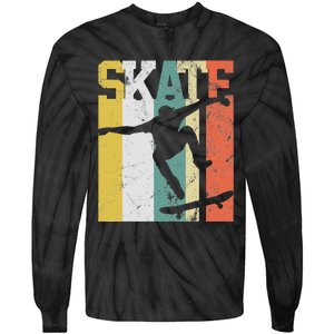 Skate Skateboarder Gift Skateboard Retro Tie-Dye Long Sleeve Shirt