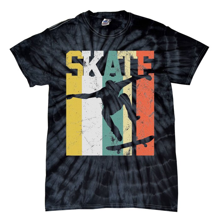 Skate Skateboarder Gift Skateboard Retro Tie-Dye T-Shirt