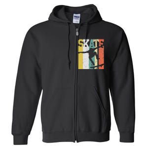 Skate Skateboarder Gift Skateboard Retro Full Zip Hoodie