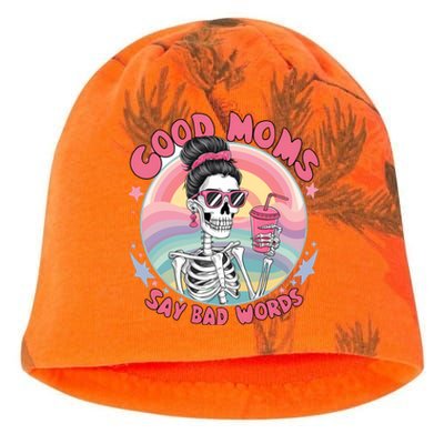 Skeleton Sarcastic Good Moms Say Bad Words Kati - Camo Knit Beanie