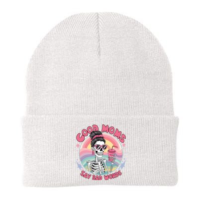 Skeleton Sarcastic Good Moms Say Bad Words Knit Cap Winter Beanie