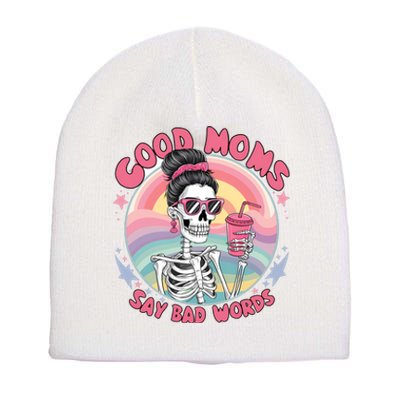 Skeleton Sarcastic Good Moms Say Bad Words Short Acrylic Beanie