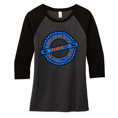 Southern Sexy Girl Women's Tri-Blend 3/4-Sleeve Raglan Shirt