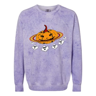 Spooky Space Ghost Costume for Halloween Fun Colorblast Crewneck Sweatshirt