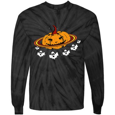 Spooky Space Ghost Costume for Halloween Fun Tie-Dye Long Sleeve Shirt