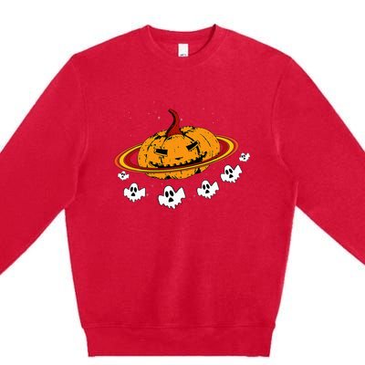 Spooky Space Ghost Costume for Halloween Fun Premium Crewneck Sweatshirt