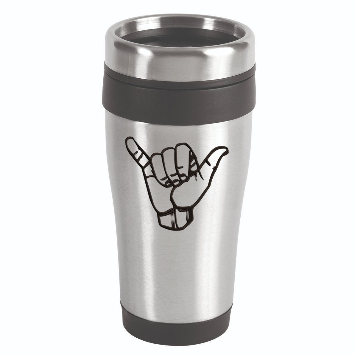Shaka Sign Good Vibes Retro Hang Loose Hawaii Surfing 16oz Travel Tumbler