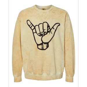 Shaka Sign Good Vibes Retro Hang Loose Hawaii Surfing Colorblast Crewneck Sweatshirt