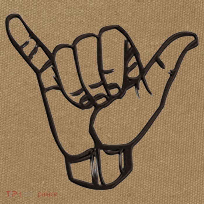 Shaka Sign Good Vibes Retro Hang Loose Hawaii Surfing Cotton Canvas Backpack