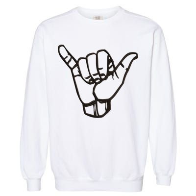 Shaka Sign Good Vibes Retro Hang Loose Hawaii Surfing Garment-Dyed Sweatshirt