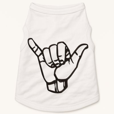 Shaka Sign Good Vibes Retro Hang Loose Hawaii Surfing Doggie Tank