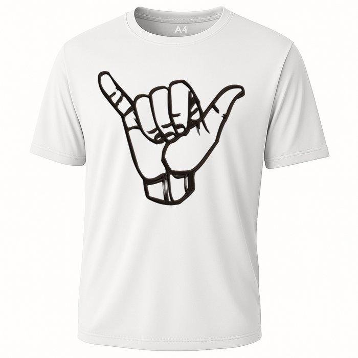 Shaka Sign Good Vibes Retro Hang Loose Hawaii Surfing Cooling Performance Crew T-Shirt
