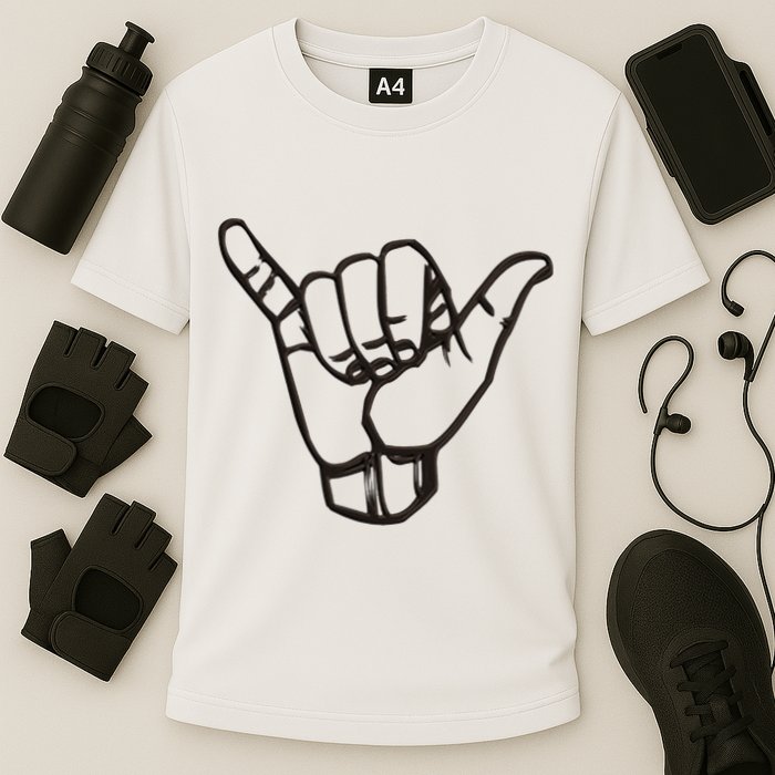 Shaka Sign Good Vibes Retro Hang Loose Hawaii Surfing Cooling Performance Crew T-Shirt