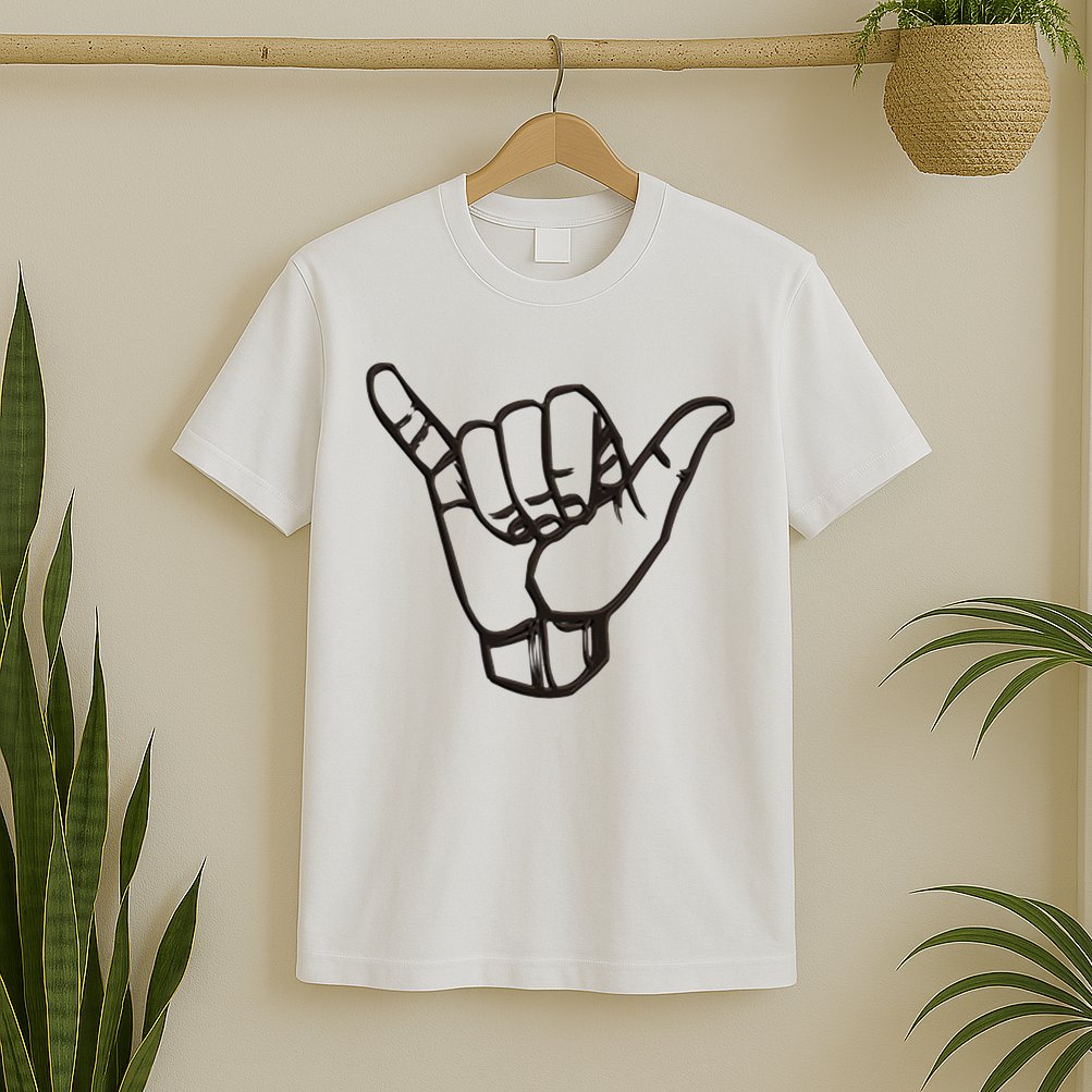 Shaka Sign Good Vibes Retro Hang Loose Hawaii Surfing T-Shirt