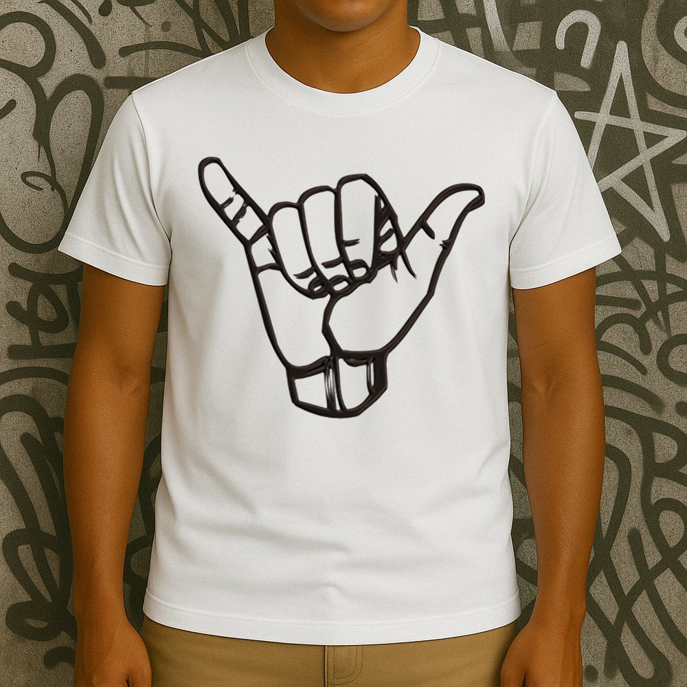 Shaka Sign Good Vibes Retro Hang Loose Hawaii Surfing T-Shirt