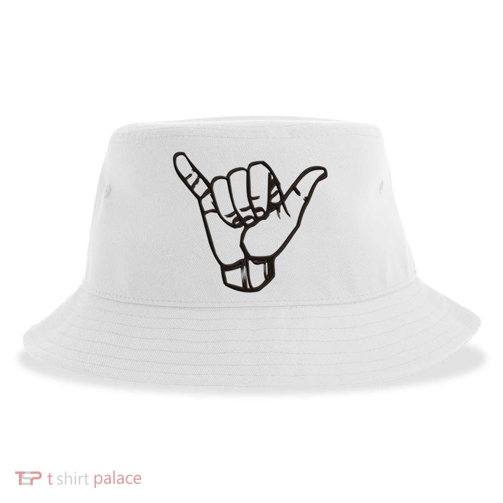 Shaka Sign Good Vibes Retro Hang Loose Hawaii Surfing Sustainable Bucket Hat