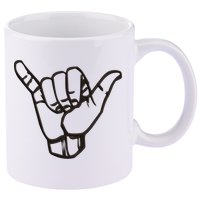 Shaka Sign Good Vibes Retro Hang Loose Hawaii Surfing 11oz C Handle Ceramic Mug