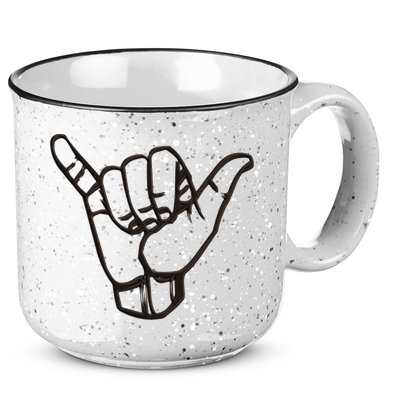 Shaka Sign Good Vibes Retro Hang Loose Hawaii Surfing 15oz Campfire Ceramic Mug