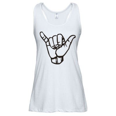 Shaka Sign Good Vibes Retro Hang Loose Hawaii Surfing Ladies Essential Flowy Tank