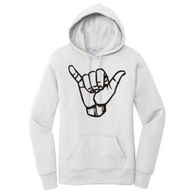 Shaka Sign Good Vibes Retro Hang Loose Hawaii Surfing Women's Pullover Hoodie