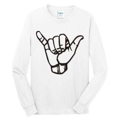 Shaka Sign Good Vibes Retro Hang Loose Hawaii Surfing Tall Long Sleeve T-Shirt