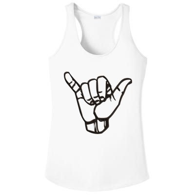 Shaka Sign Good Vibes Retro Hang Loose Hawaii Surfing Ladies PosiCharge Competitor Racerback Tank