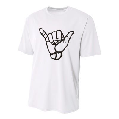Shaka Sign Good Vibes Retro Hang Loose Hawaii Surfing Youth Performance Sprint T-Shirt