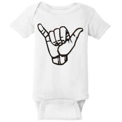 Shaka Sign Good Vibes Retro Hang Loose Hawaii Surfing Baby Bodysuit