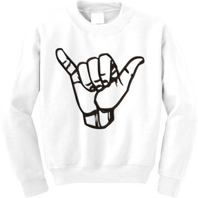 Shaka Sign Good Vibes Retro Hang Loose Hawaii Surfing Kids Sweatshirt