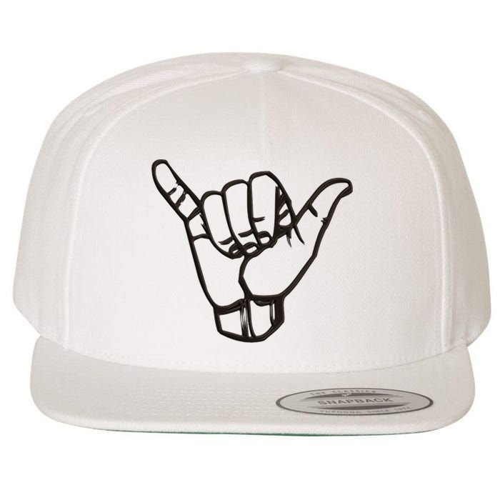Shaka Sign Good Vibes Retro Hang Loose Hawaii Surfing Wool Snapback Cap