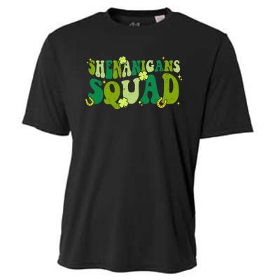 Shenanigans Squad Groovy St Patricks Day Irish Lucky Cooling Performance Crew T-Shirt