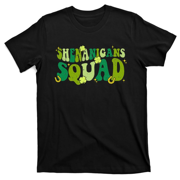 Shenanigans Squad Groovy St Patricks Day Irish Lucky T-Shirt