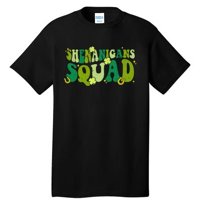 Shenanigans Squad Groovy St Patricks Day Irish Lucky Tall T-Shirt