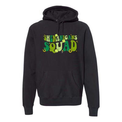 Shenanigans Squad Groovy St Patricks Day Irish Lucky Premium Hoodie