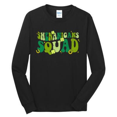 Shenanigans Squad Groovy St Patricks Day Irish Lucky Tall Long Sleeve T-Shirt