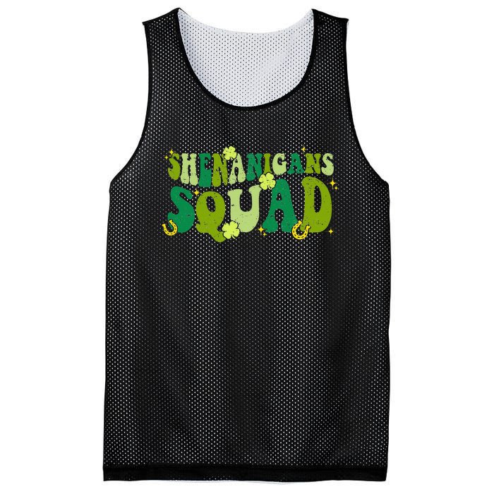 Shenanigans Squad Groovy St Patricks Day Irish Lucky Mesh Reversible Basketball Jersey Tank