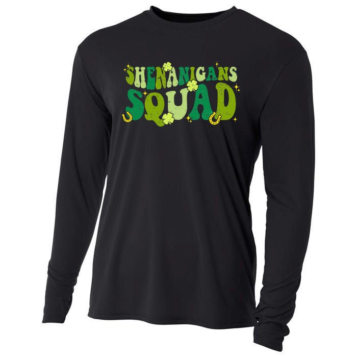 Shenanigans Squad Groovy St Patricks Day Irish Lucky Cooling Performance Long Sleeve Crew