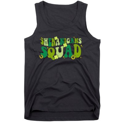 Shenanigans Squad Groovy St Patricks Day Irish Lucky Tank Top