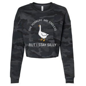 Stay Silly Goose Horrors Are Endless Cropped Pullover Crew