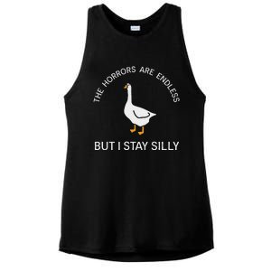 Stay Silly Goose Horrors Are Endless Ladies PosiCharge Tri-Blend Wicking Tank