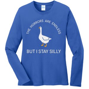 Stay Silly Goose Horrors Are Endless Ladies Long Sleeve Shirt