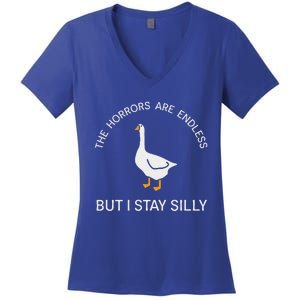 Stay Silly Goose Horrors Are Endless Women's V-Neck T-Shirt