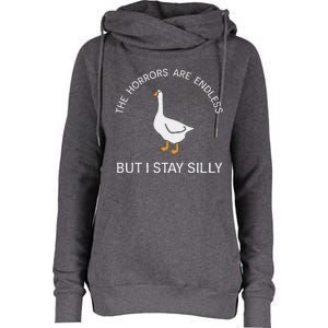 Stay Silly Goose Horrors Are Endless Womens Funnel Neck Pullover Hood