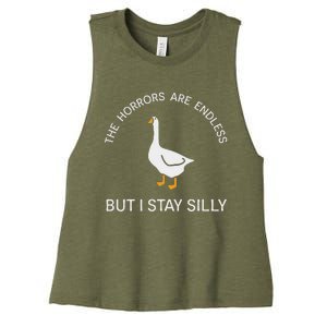 Stay Silly Goose Horrors Are Endless Women's Racerback Cropped Tank