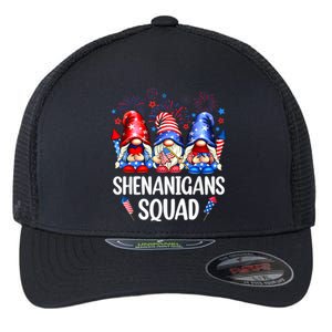 Shenanigans Squad Gnomes USA Independence Day 4th Of July Flexfit Unipanel Trucker Cap